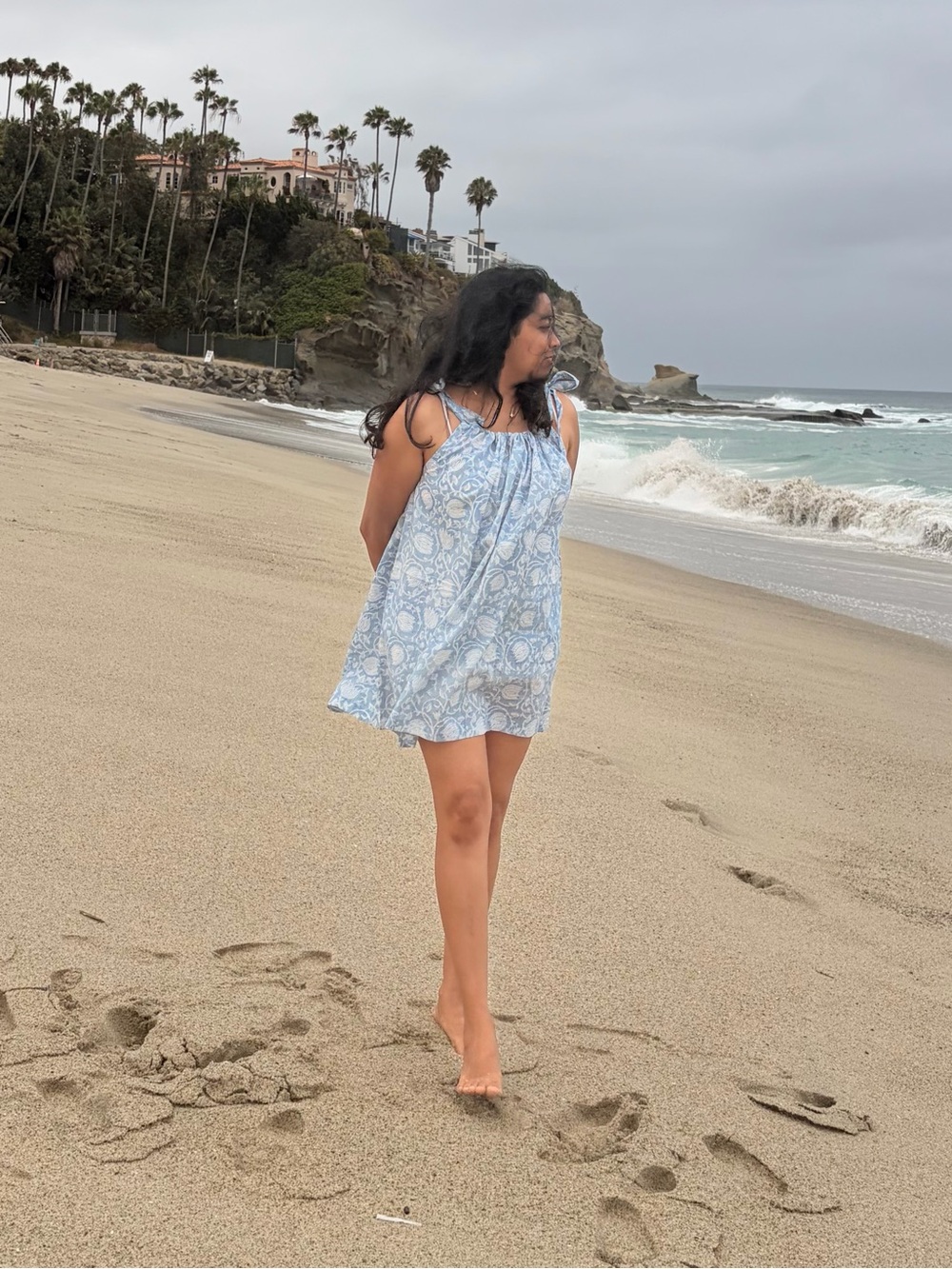 Tie-shoulder dress inspired by doen and sezane